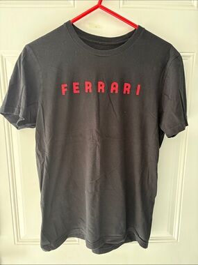 Ferrari Men's Black Short Sleeve Tee with Red Logo